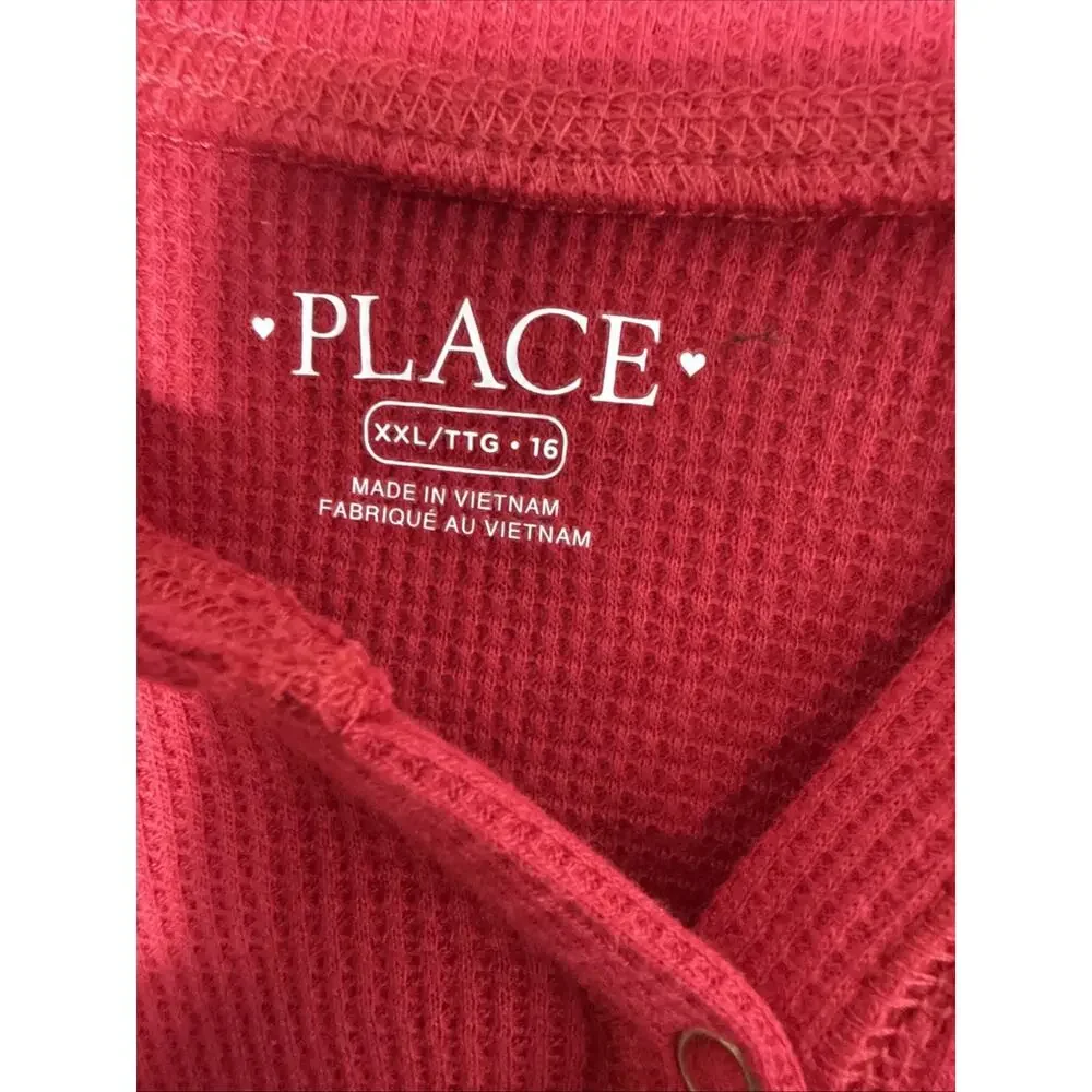 Children’s Place Waffle Tee, Red, XXL